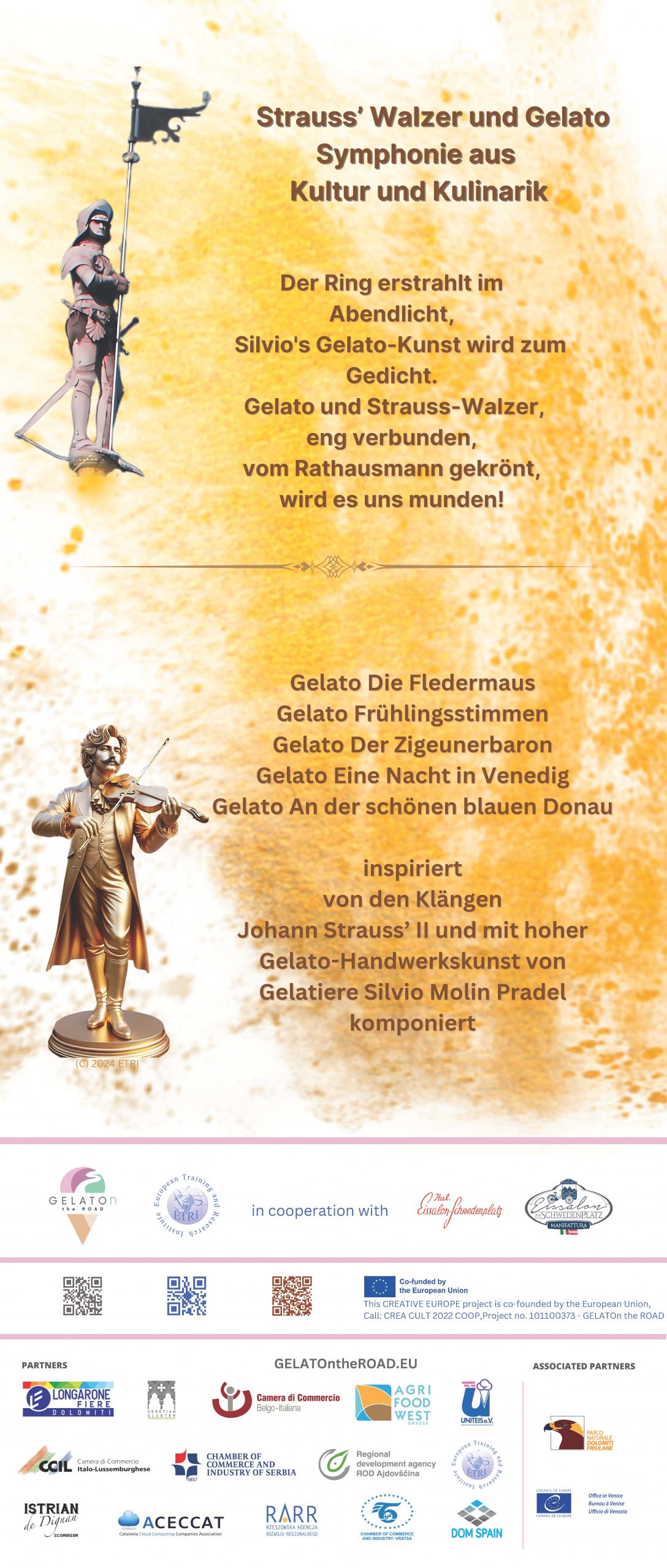 Strauss-Gelato inspiriert von Klängen Johan Struss II und komponiert von Silvio Molin Pradel im Rahmen des GA-Empfangs im Wiener Rathaus